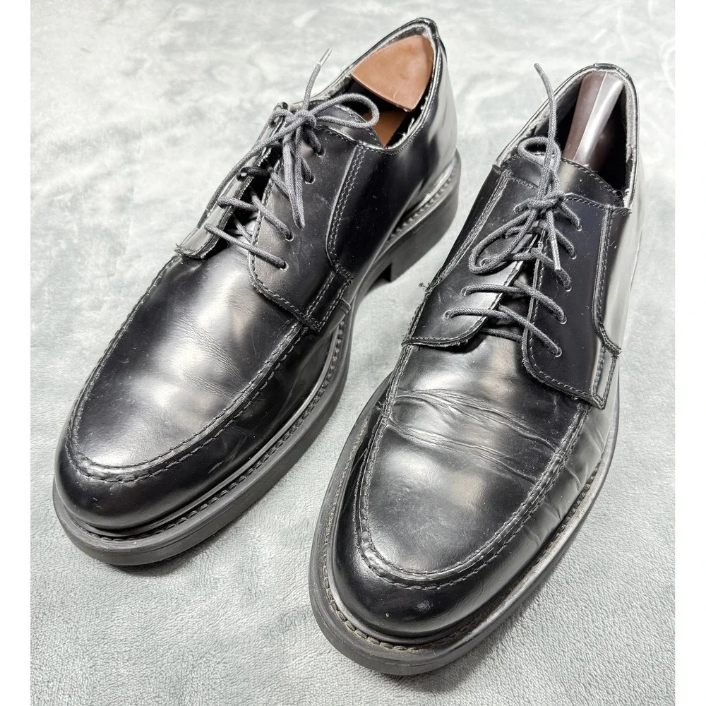 Skechers Collection Shoes Mens Size 12 Black‎ Leather Derby Dress Lace Up Italy